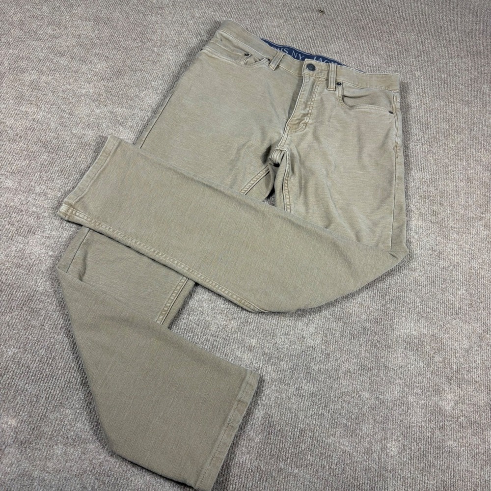 Jachs NY Mens Khaki Tan Straight Leg Stretch Twill Pants Size 30x29
